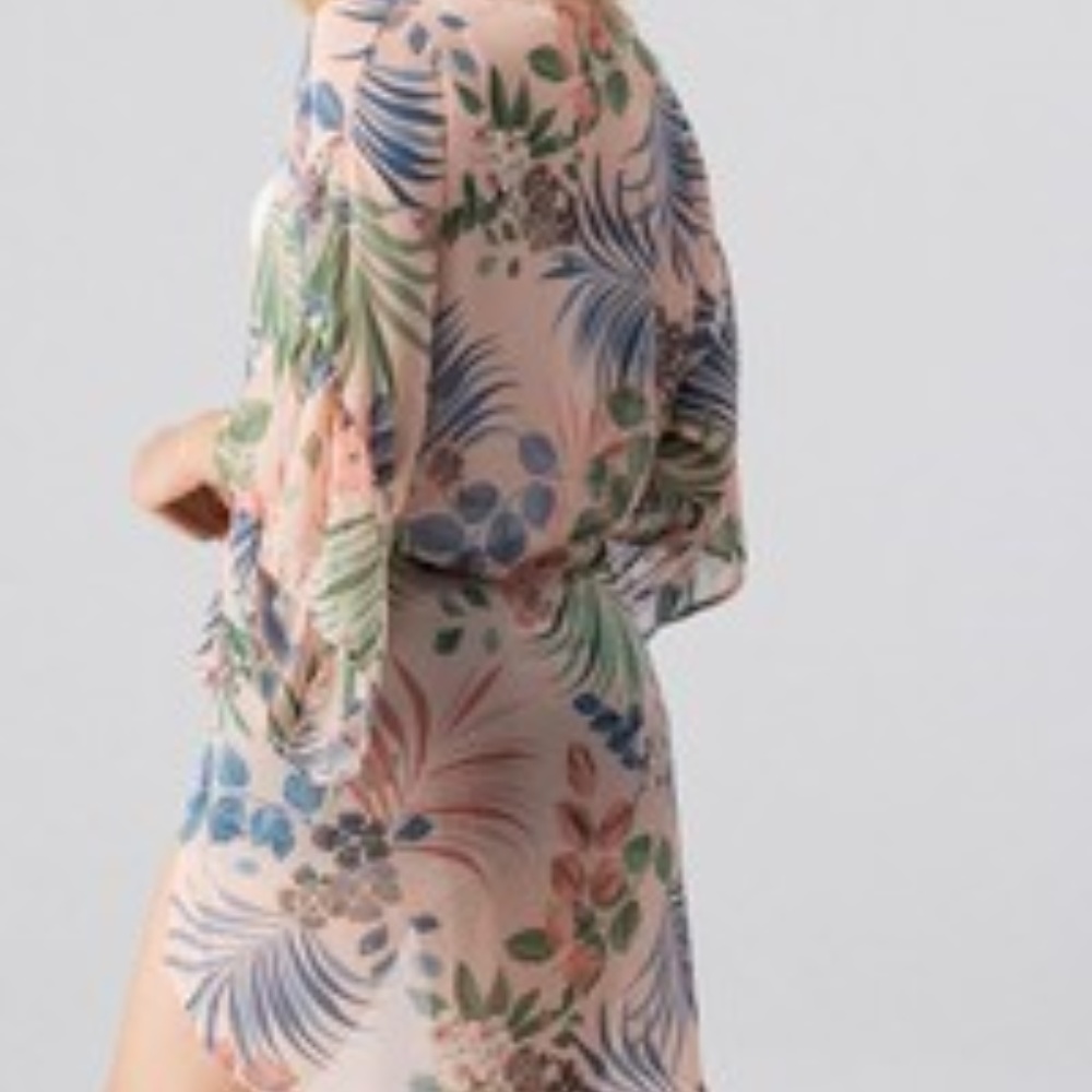 Tropical print kimono cardigan - Picture 3 of 3